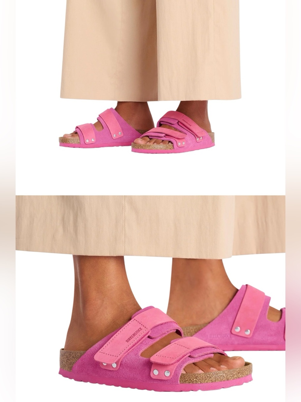 BIRKENSTOCK Uji pink leather gladiator sandals slippers shoes women’s eur 38 new